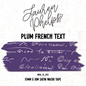 Plum French Text 15mm washi