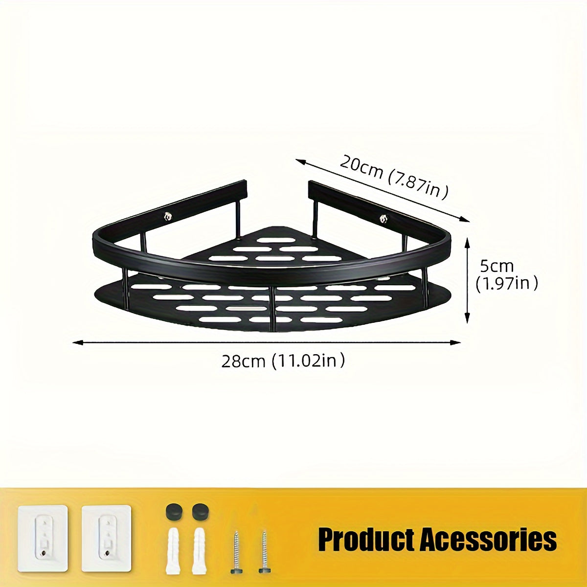 SpaceSaving Double Layer Aluminum Corner Bathroom Shelf