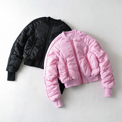 European And American Style Cotton Coat Short Bread Jacket Women's Bomber Jacket