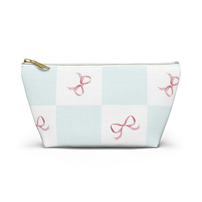 Customizable: Charming Ribbon Accessory Pouch, Makeup Bag, Gift for Her, T-bottom Style, Cute Storage, Birthday Present, Bridesmaid Gift