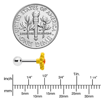 16G 1/4 Happy Sunflower Cartilage Tragus Earring