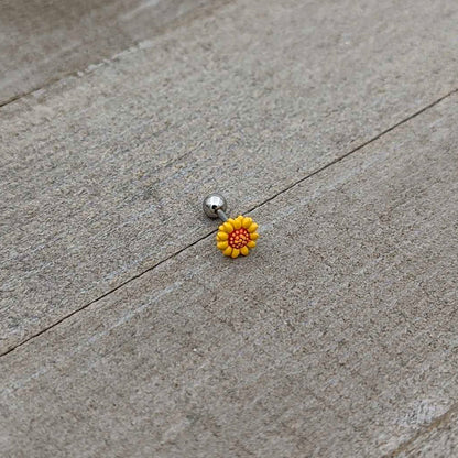 16G 1/4 Happy Sunflower Cartilage Tragus Earring