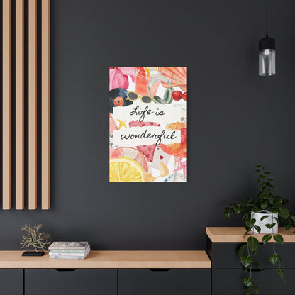 Life is Wonderful Canvas Wall Art, Colorful Decor, Inspirational Gift, Home Display, Summery Wall Art, Motivational Print