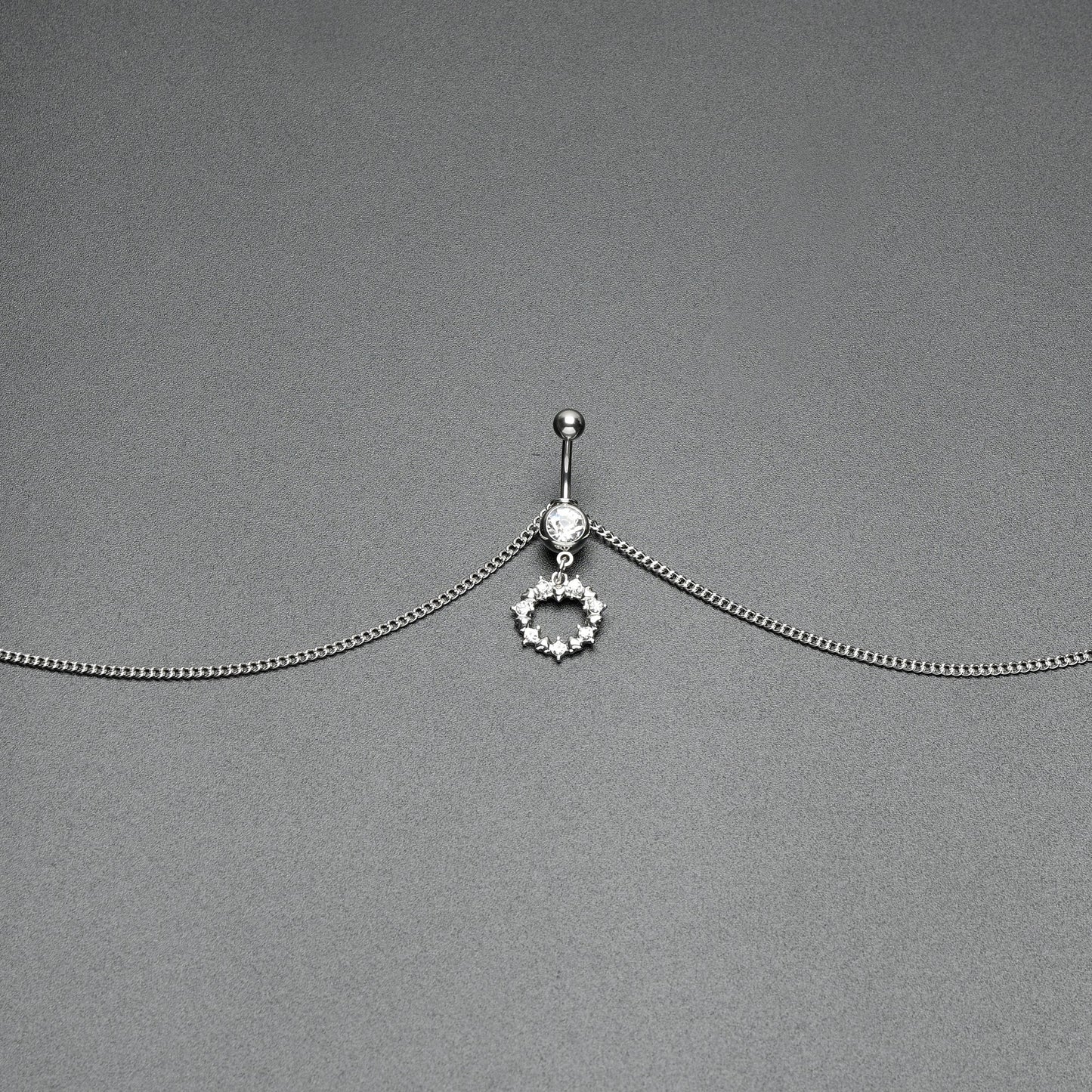 Clear Gem Wreath of Glam Dangle Belly Ring Belly Chain