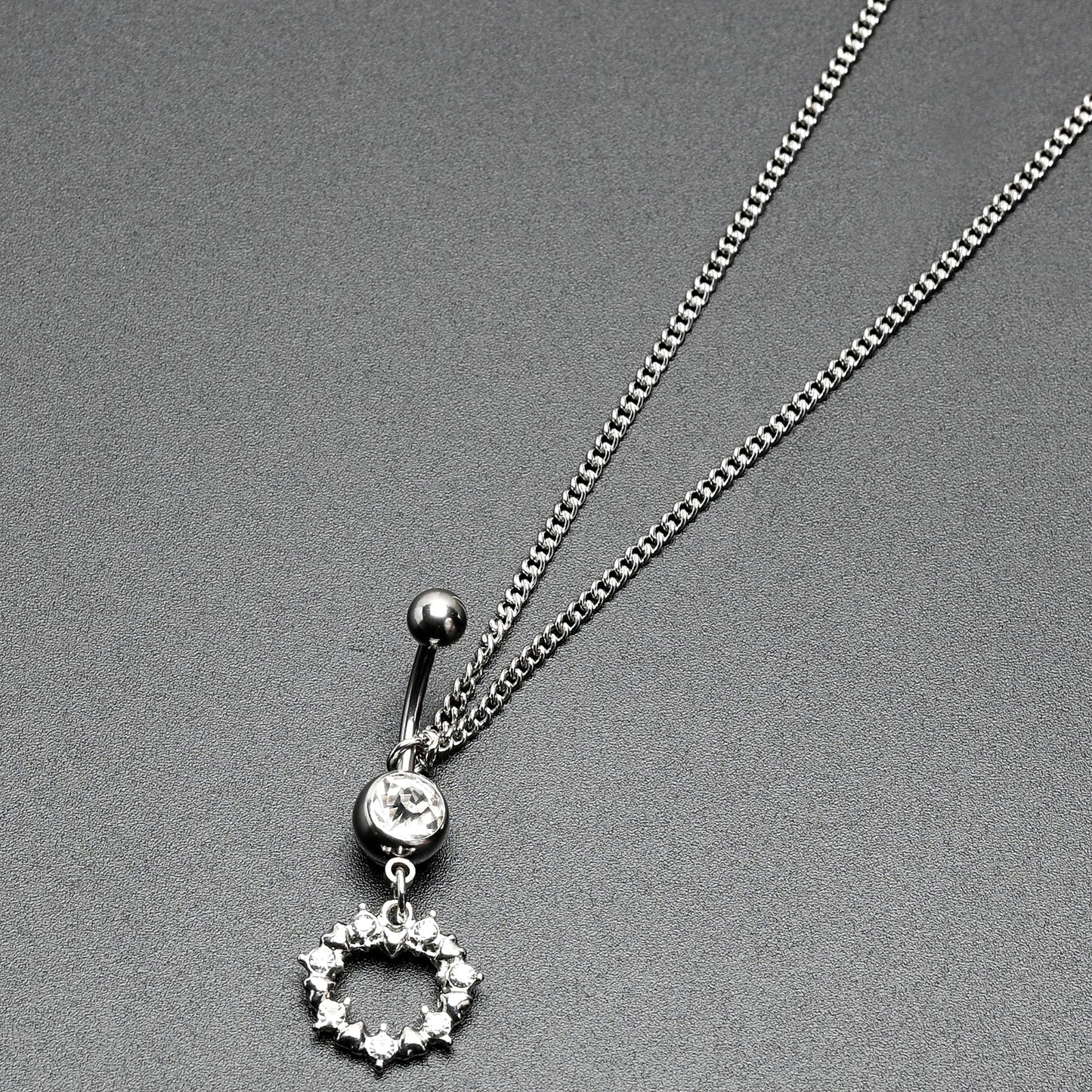 Clear Gem Wreath of Glam Dangle Belly Ring Belly Chain