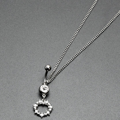 Clear Gem Wreath of Glam Dangle Belly Ring Belly Chain