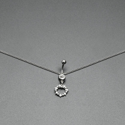 Clear Gem Wreath of Glam Dangle Belly Ring Belly Chain