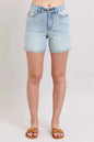 Judy Blue Plus Size Denim Shorts with Pockets - Full Size 2 Button Design