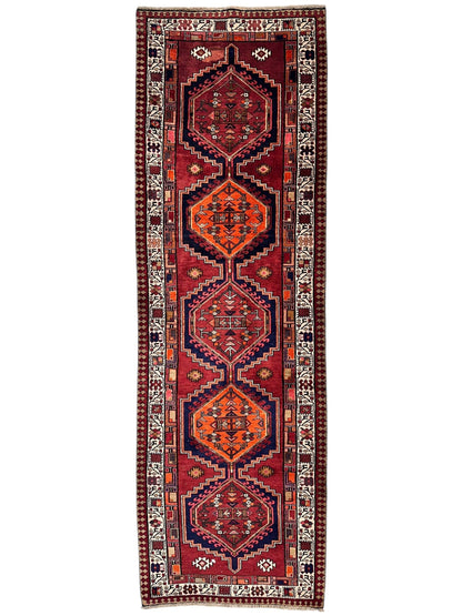 Vintage Persian Sarab Wool Runner Rug 3’4 x 10’7”