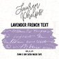 Lavender French Text 15mm washi