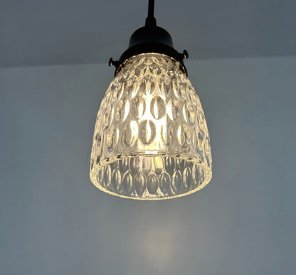 Clear Pebbled Texture Vintage Glass Pendant