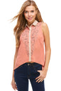 Sleeveless Button-Up Blouse with Intricate Embroidery | Apparel | Kitchen + Metal