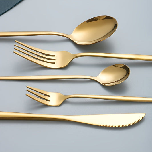 Luxurious 30Piece Gold Stainless Steel Cutlery Set