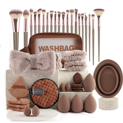 40pcs  Beauty Tools Major Combination Suit Face Wash Makeup Full Set