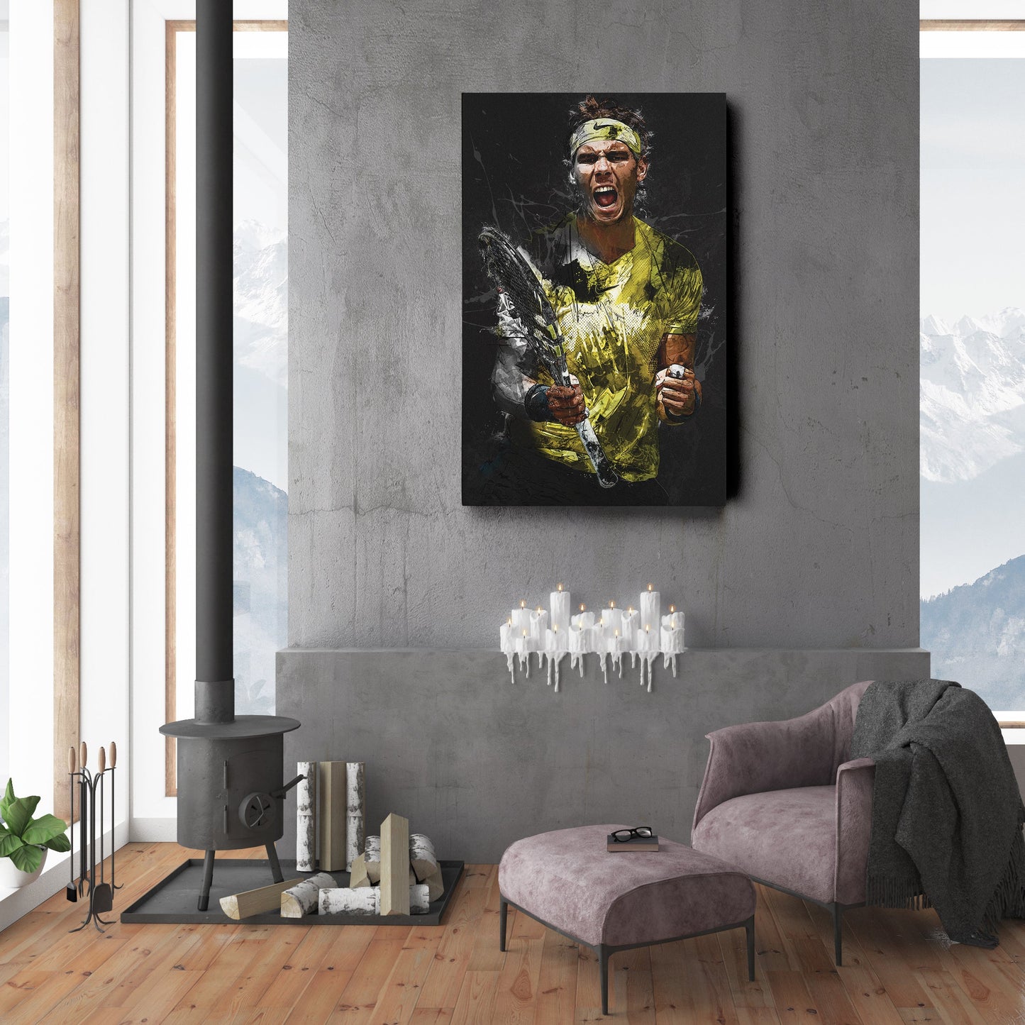 Rafael Nadal Canvas Print – Iconic Tennis Wall Art for Man Cave or Home