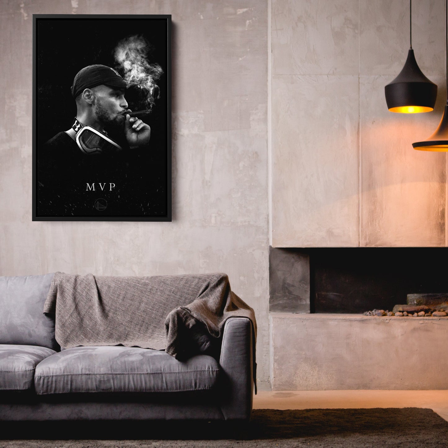 Stephen Curry Cigar Canvas – NBA Champion Wall Art