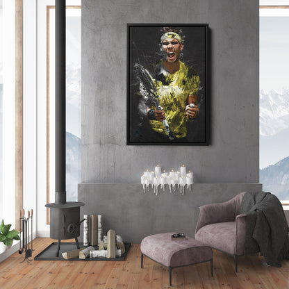 Rafael Nadal Canvas Print – Iconic Tennis Wall Art for Man Cave or Home