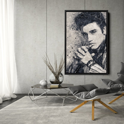 Elvis Presley Canvas – Geometric Music Wall Art Gift for Rock & Roll Fans