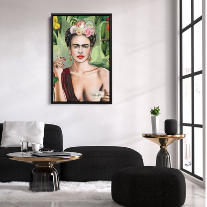 Frida Kahlo Canvas Art – Colorful Painter Wall Decor