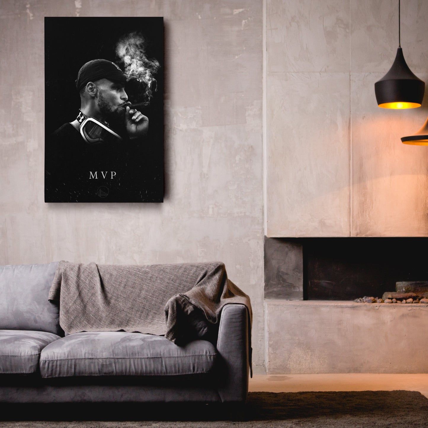 Stephen Curry Cigar Canvas – NBA Champion Wall Art