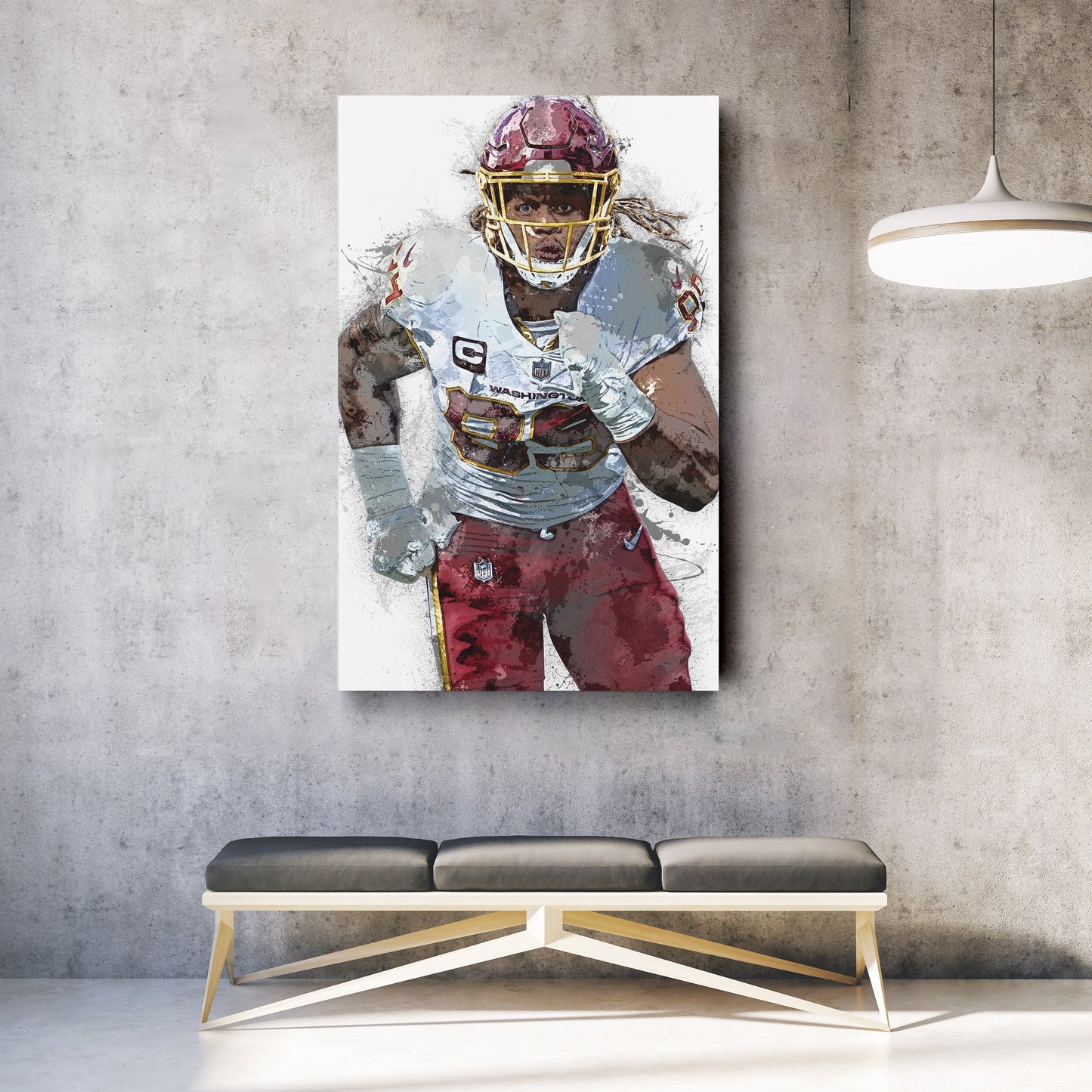 Chase Young Canvas Art – Washington Commanders Wall Decor