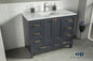 Paloma 42" Dark Gray Bathroom Vanity with Quartz Top & Gold Hardware