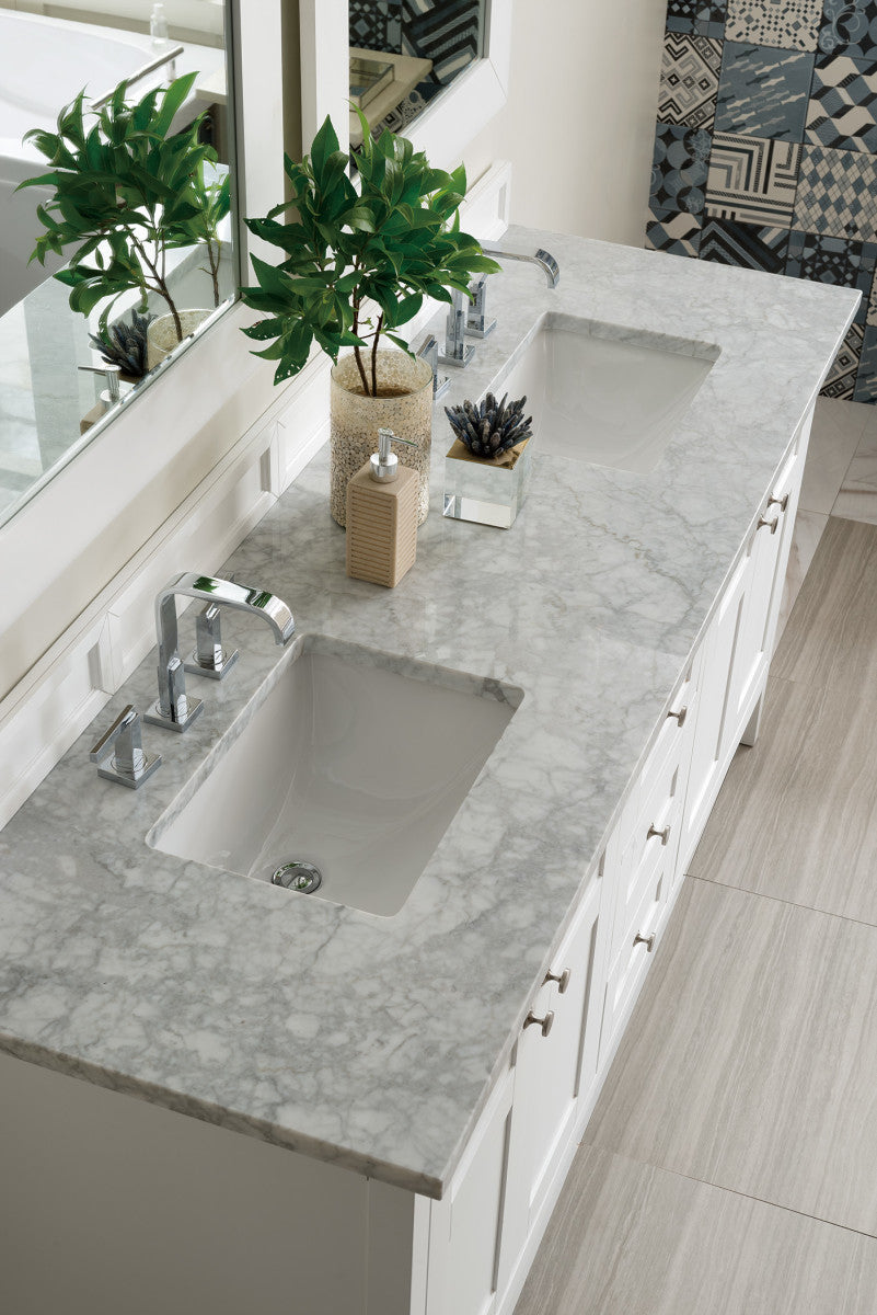 Palisades 72" Double Vanity Cabinet, Bright White