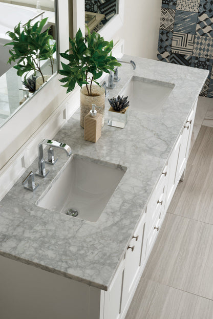 Palisades 72" Double Vanity Cabinet, Bright White