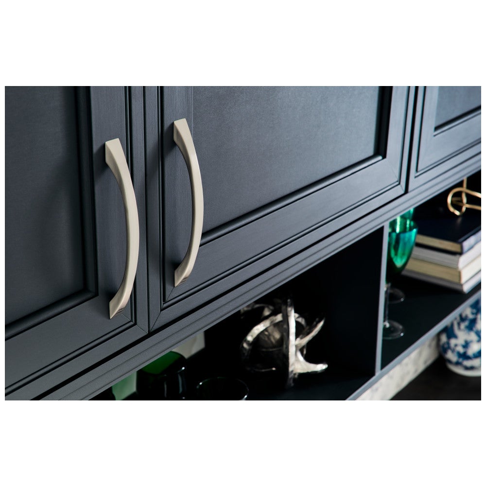 96 mm Center-to-Center Satin Nickel Flared Philip Cabinet Pull