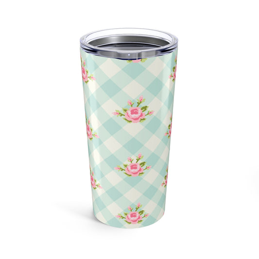 Customizable: Floral Pattern Tumbler 20oz | Vintage Charm Travel Mug, Gift for Tea Lovers, Spring Decor, Eco-Friendly Drinkware