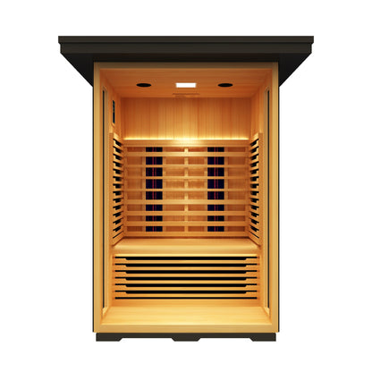 Peak Saunas Patagonia 2-Person Outdoor Full Spectrum Infrared Sauna with XL Medical-Grade Red Light Therapy and Smart WiFi App Control