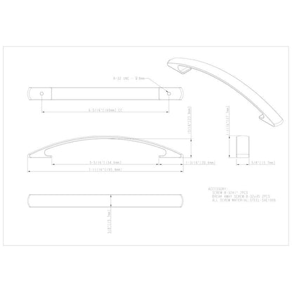 3" Center-to-Center Satin Nickel Arched Strickland Cabinet Pull