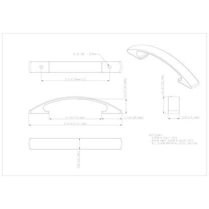 3" Center-to-Center Satin Nickel Arched Strickland Cabinet Pull