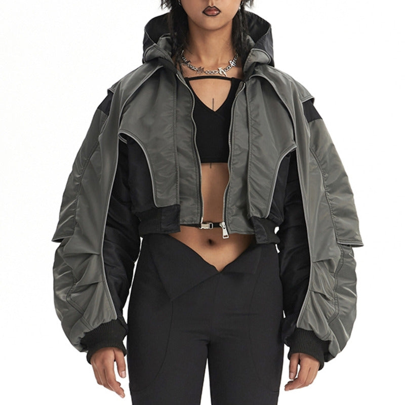 MA-1 Bomber Jacket Reflective Splicing Jacket
