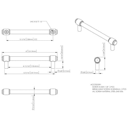 96 mm Center-to-Center Satin Nickel Carmen Cabinet Bar Pull