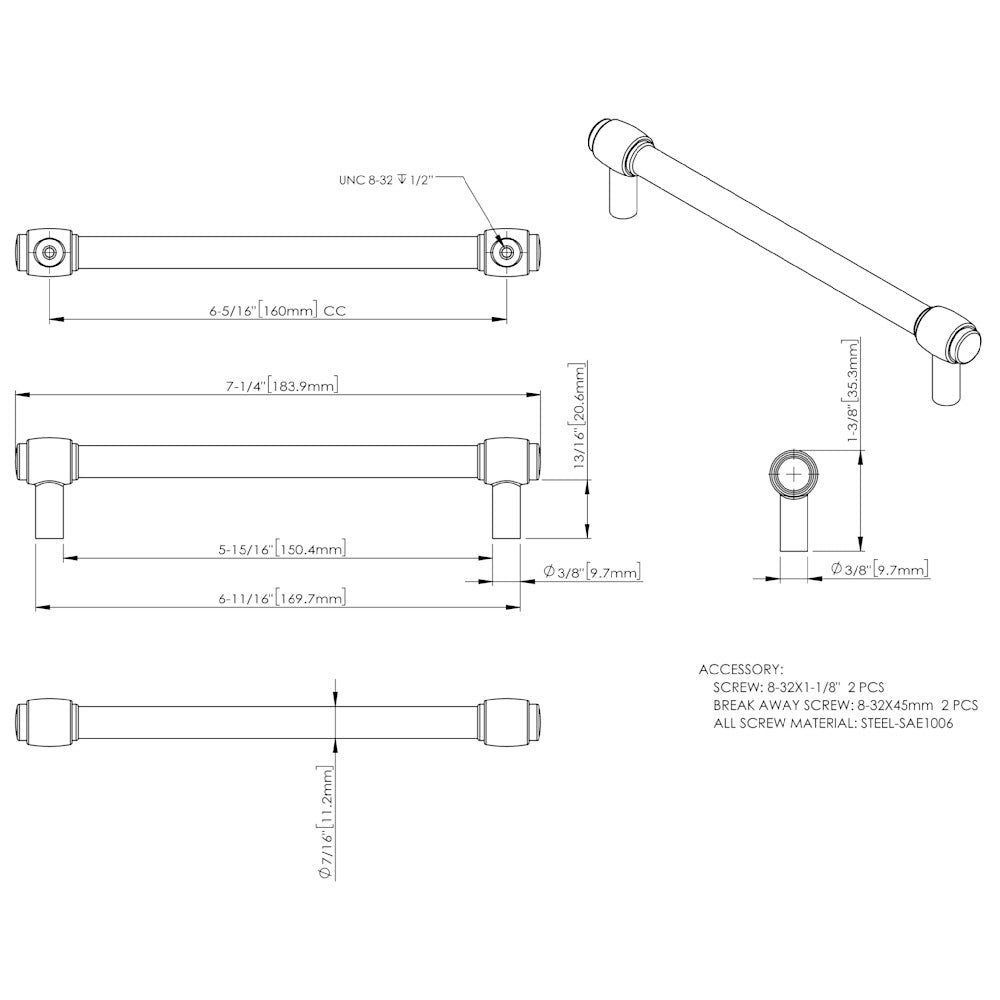 96 mm Center-to-Center Satin Nickel Carmen Cabinet Bar Pull