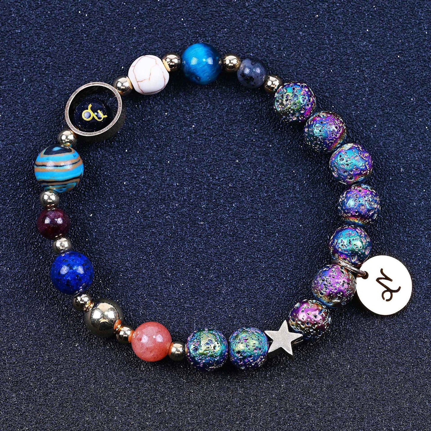 Blue San Volcanic Rock Constellation Bracelets – Colorful Twelve Constellations