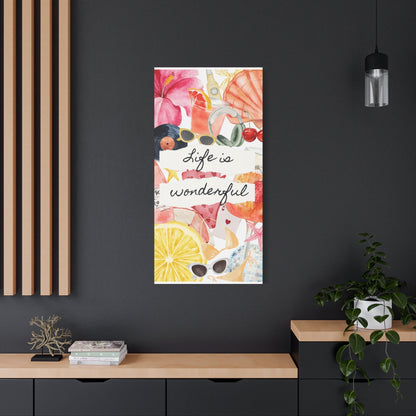 Life is Wonderful Canvas Wall Art, Colorful Decor, Inspirational Gift, Home Display, Summery Wall Art, Motivational Print