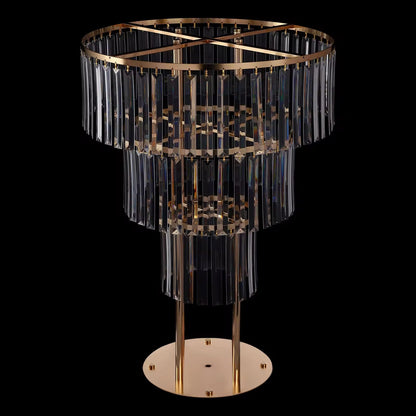 Luxe Wedding Party Centerpiece - 35 Inch Gold Crystal Stand