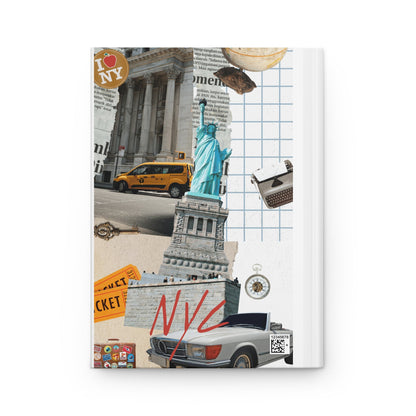 NYC-Inspired Hardcover Journal, Travel Diary, Gift for Writers, Vintage NYC Art, City Lover's Notebook, Sketchbook