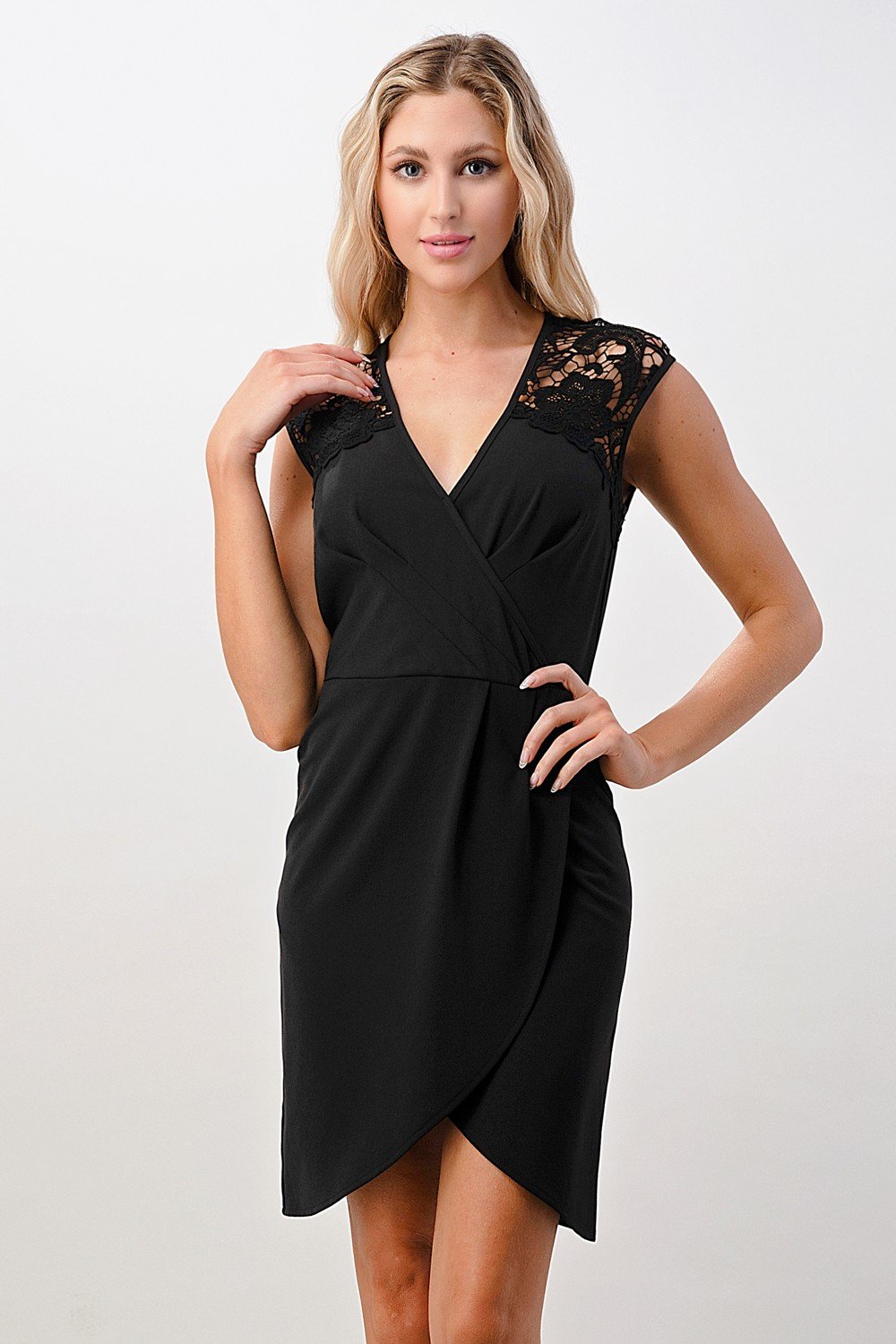 Floral Lace Shoulder Wrap Dress | Apparel | Kitchen + Metal