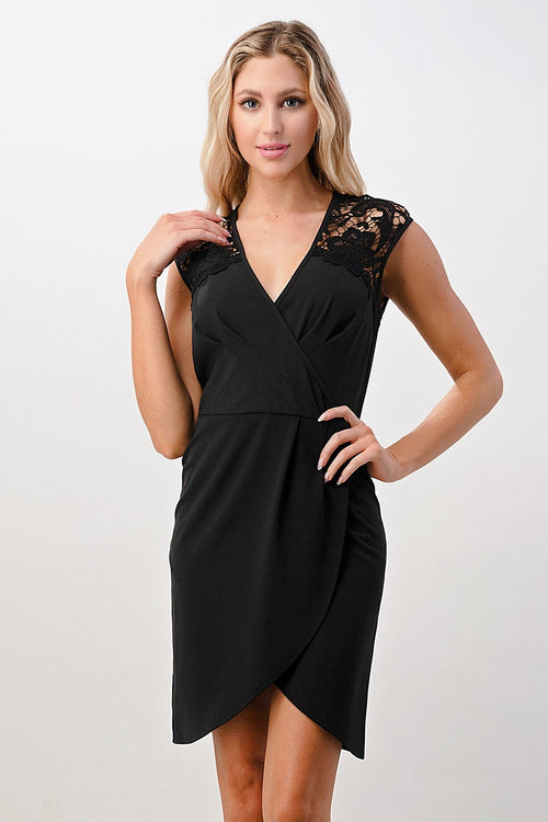 Floral Lace Shoulder Wrap Dress | Apparel | Kitchen + Metal