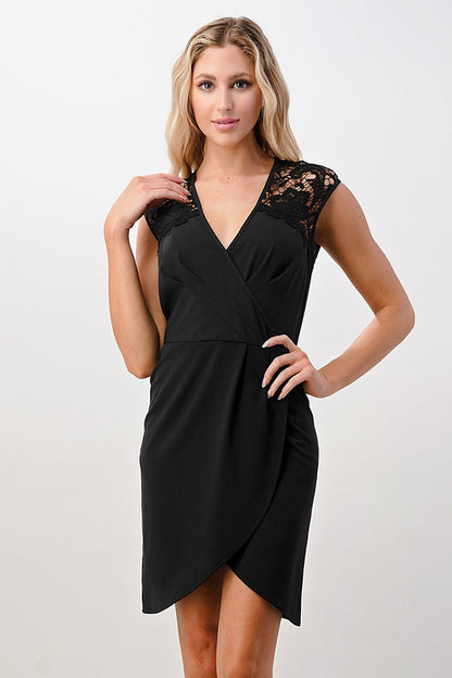 Floral Lace Shoulder Wrap Dress | Apparel | Kitchen + Metal