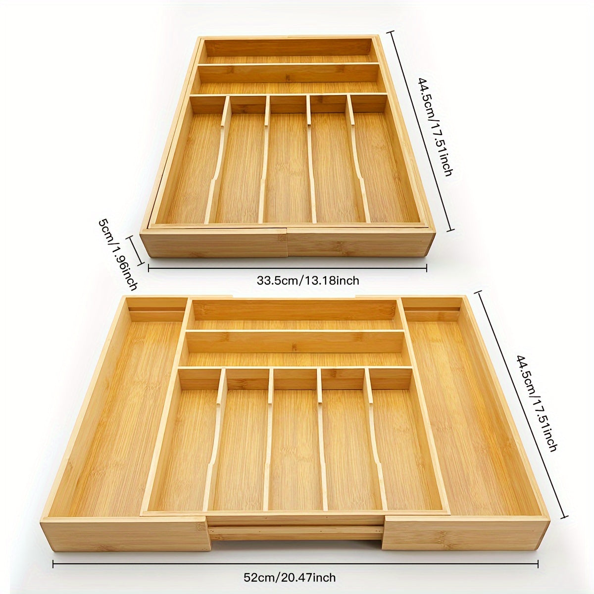 Bamboo Silverware Organizer - Expandable Kitchen Drawer and Cutlery | Silverware | Kitchen + Metal