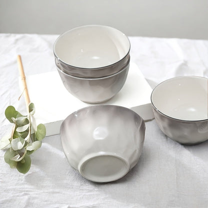 7Piece Gradient Grey Ceramic Dinnerware Set for Two