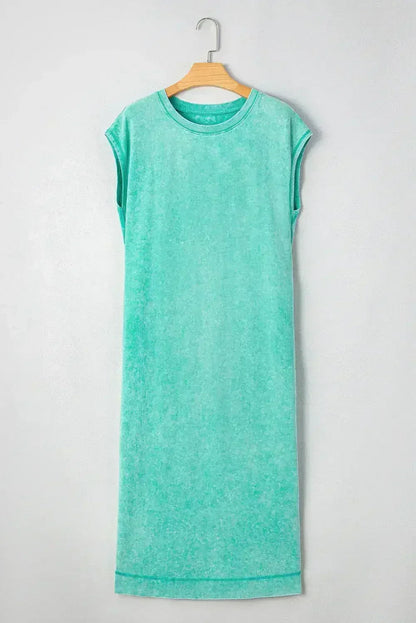 Carrot Mineral Wash Pocketed T-shirt Dress