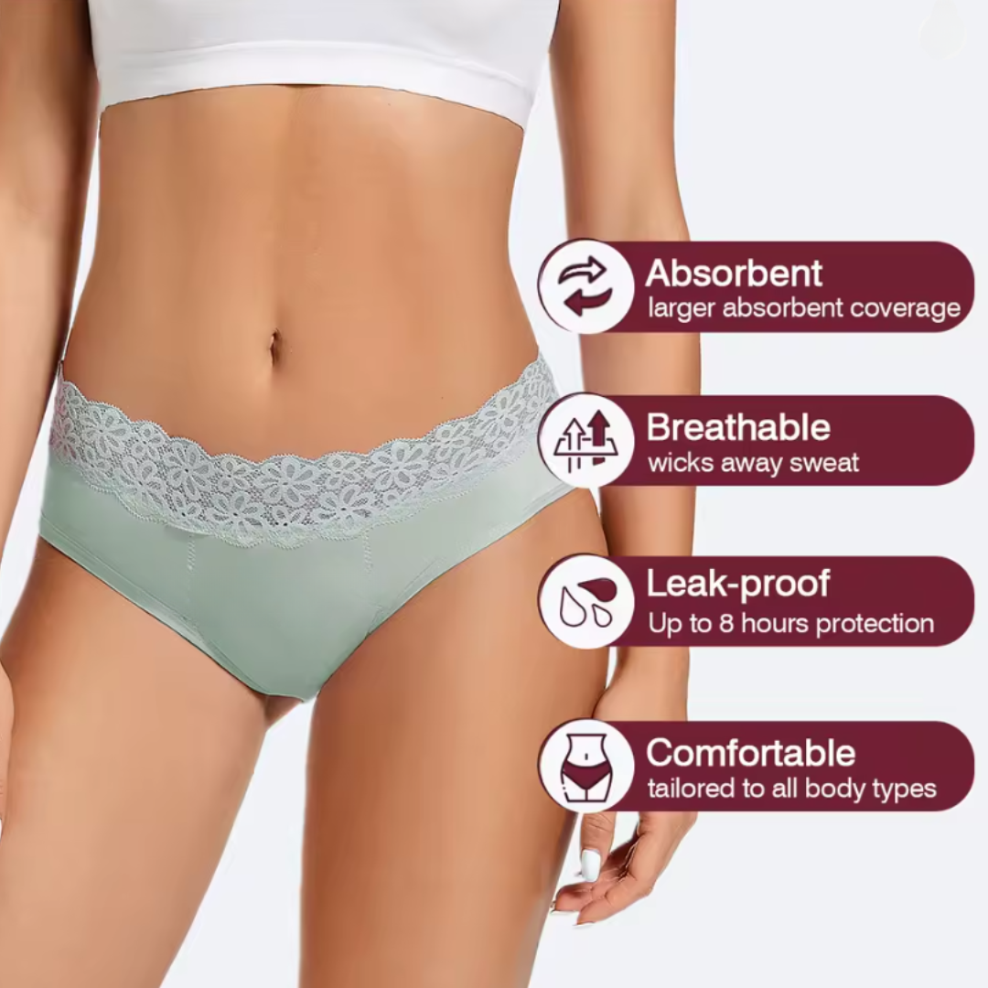 LunaLuxe Lace Period Briefs