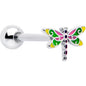 Dragonfly Colors Barbell Tongue Ring