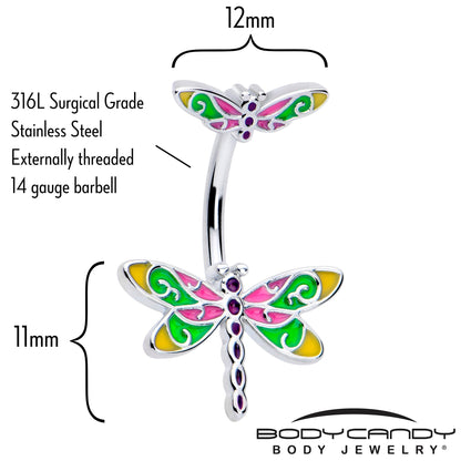 Dragonfly Colors Double Mount Belly Ring