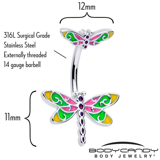 Dragonfly Colors Double Mount Belly Ring